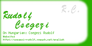 rudolf csegezi business card